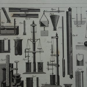 HIDROSTÁTICA, lámina científica antigua de 1849, póster original de tecnología antigua con imágenes de instrumentos científicos sobre física, gases y líquidos. imagen 3