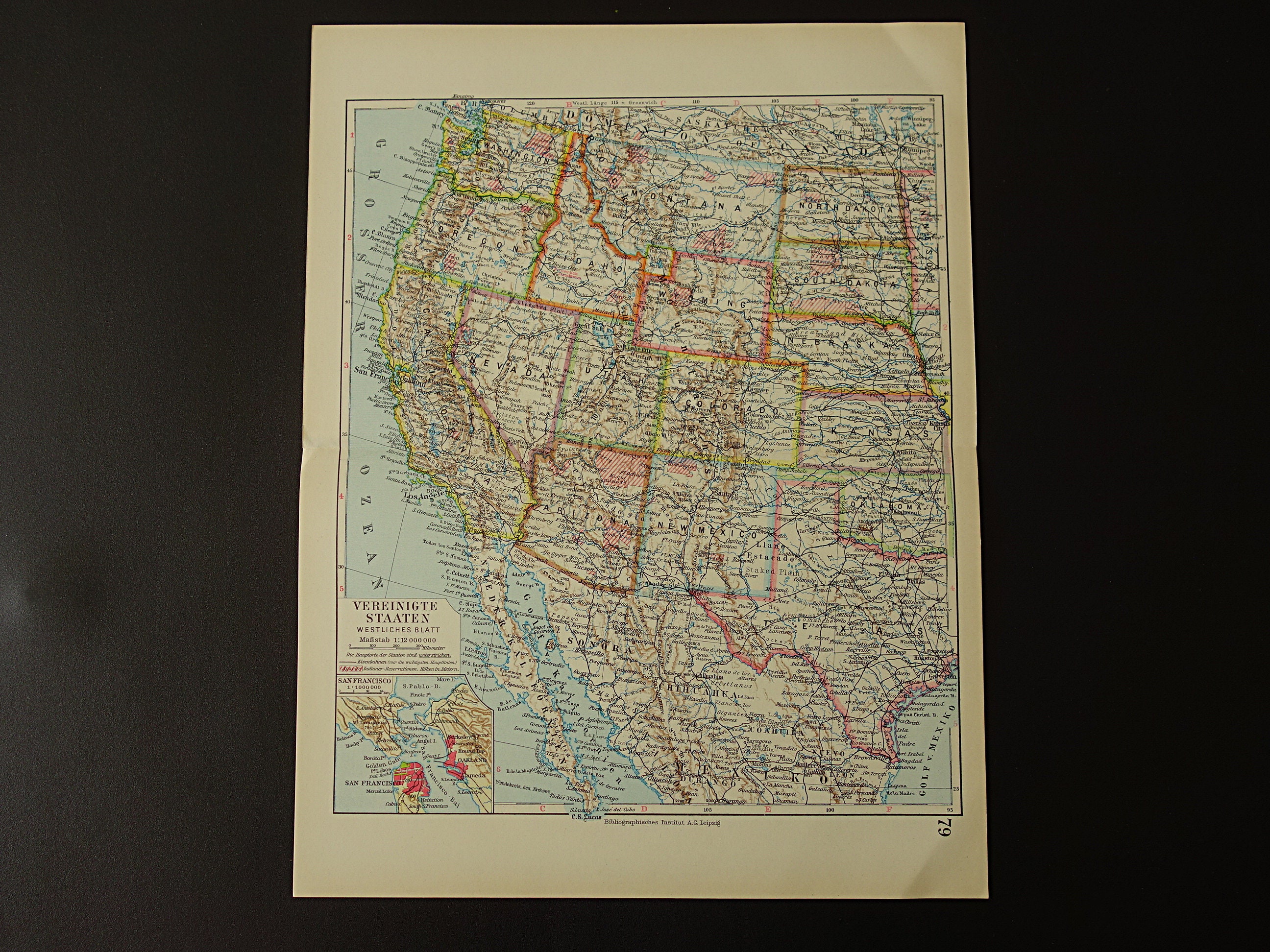 Map Of West Coast Usa Old Map Of The United States West Coast Antique 1931 Vintage | Etsy