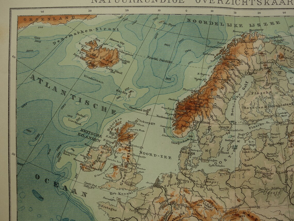 Old Map of Europe 1918 Original Antique Dutch Print About - Etsy