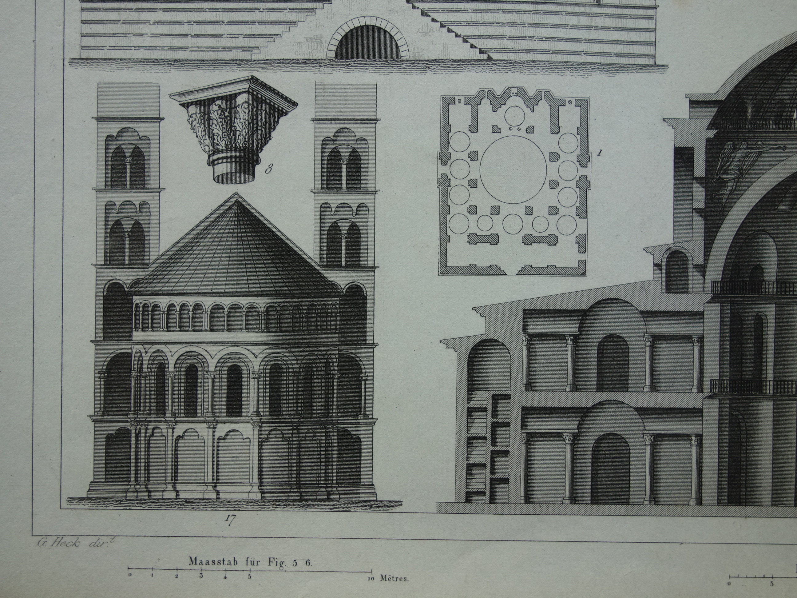 BYZANTINE Architecture Antique Prints 175+ Years Old Print of Haga