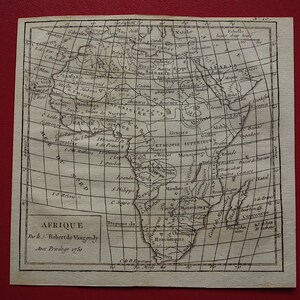 Carte de l'Afrique vieille de plus de 230 ans, 1793 petites cartes originales du continent africain