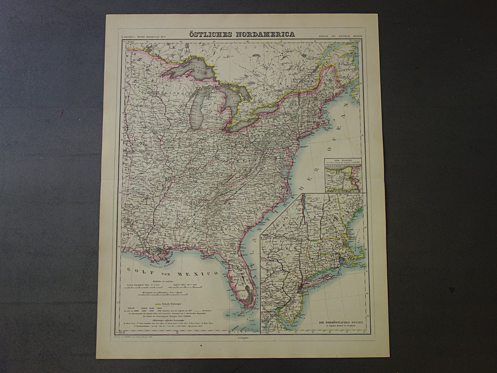 US East Coast Old Map LARGE 1874 Original Antique Poster of  Etsy