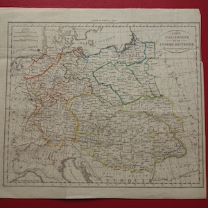 Europe 1811 ancienne carte de l'Europe - carte antique originale du continent européen Napoléon - cartes vintage Italie France Duché de Varsovie Belgique Pays-Bas