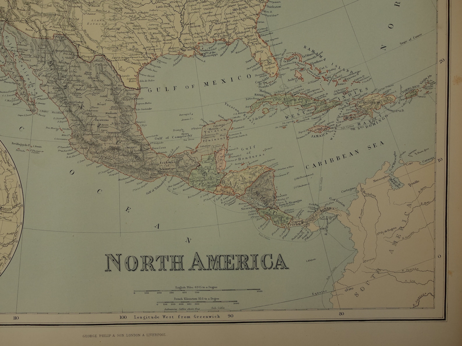 AMERICA Old Map of North America 1890 Large Original Antique Print ...