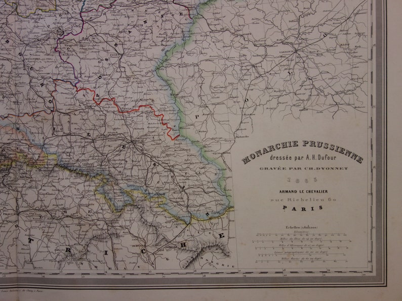 GERMANY Old Map LARGE 1863 Original Antique Map of Prussia Kingdom ...