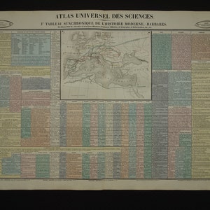 EUROPA alte Geschichtskarte von Europa 1837 antiker französischer Druck über die Zeit der Barbareninvasionen das Ende des Römischen Reiches - vintage große Karten