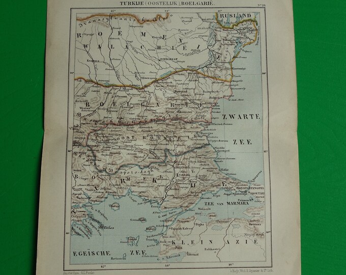 BULGARIA Old Map of Bulgaria Antique Print About Bulgarian Etsy