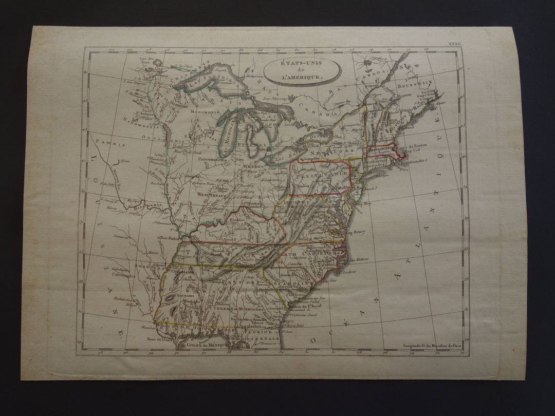 Usa Antique Map 200 Years Old Map Of The United States Etsy Usa Antique Map 200 Years Old Map Of The United States Etsy