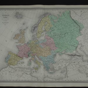 Mapa antiguo de Europa Hermoso póster histórico grande del continente europeo en 1789 Mapas históricos antiguos Revolución francesa 24 x 32" grande