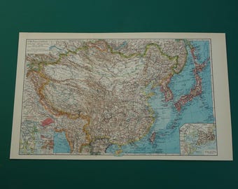 Carte de la Chine de 1966, carte de la Chine vintage, art