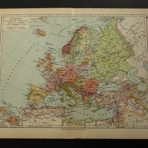 EUROPA alte Landkarte Europa von 1931 Landkarte Europa, Landkarte Europa, alte Landkarte, 25 x 32 cm