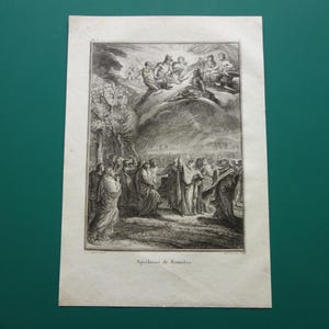 Storia di Roma Romolo Stampa Antica Originale Illustrazione di oltre 200 anni fa Mitologia Romana L'Apoteosi di Romolo Incisione d'Epoca