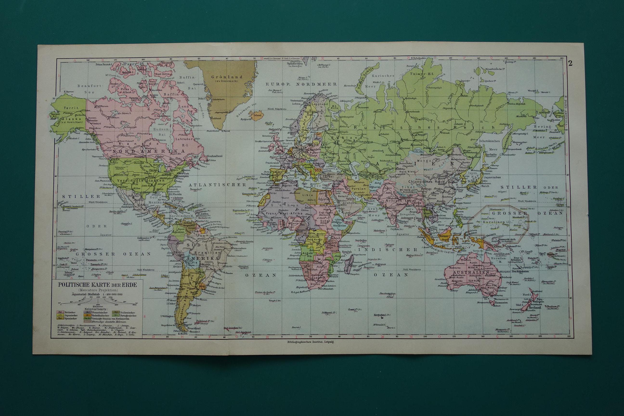 1627年 世界地図 古地図ポスター Rand MqNally製