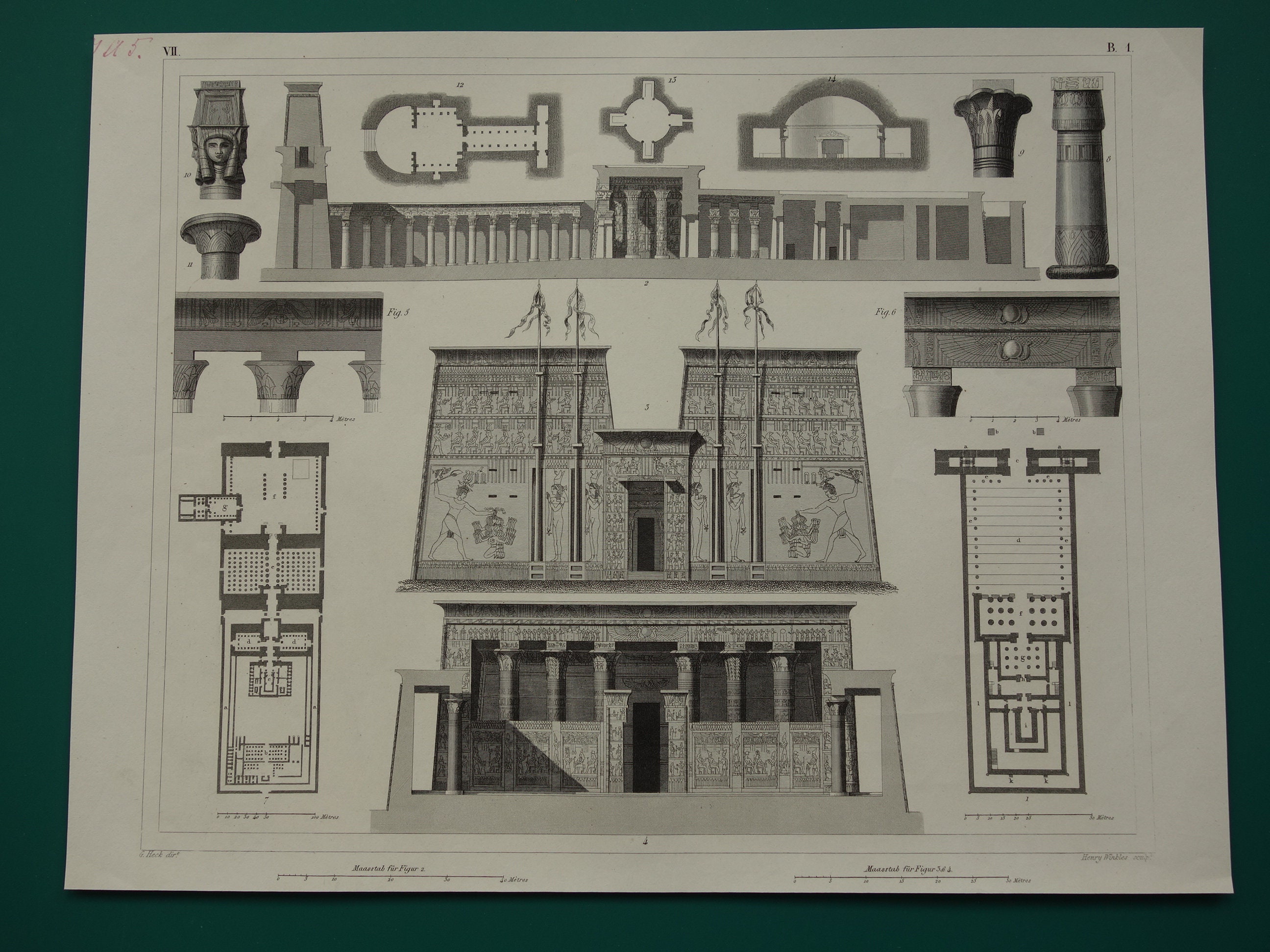 Horus Temple Edfu Egypt Vintage Architecture Print 170+