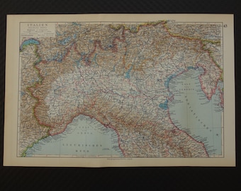 1500年代の北イタリアのピエモンテ州の地図 160 古地図 ヴィンテージ
