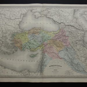 TÜRKEI alte Landkarte LARGE 1880 Original antike Landkarte Türkiye Osmanische Reich Große Vintage historische Karten