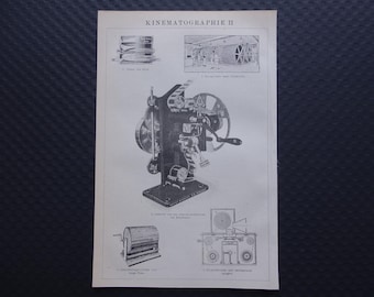 Vecchia tecnologia stampa sul cinema 1918 immagini antiche di proiettori cinematografici proiezione classica zeiss film kino ernemann 16x24c 6x9"