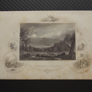 Vista delle White Mountains, New Hampshire, 1851, antica incisione, illustrazione, vecchia stampa storica degli Stati Uniti