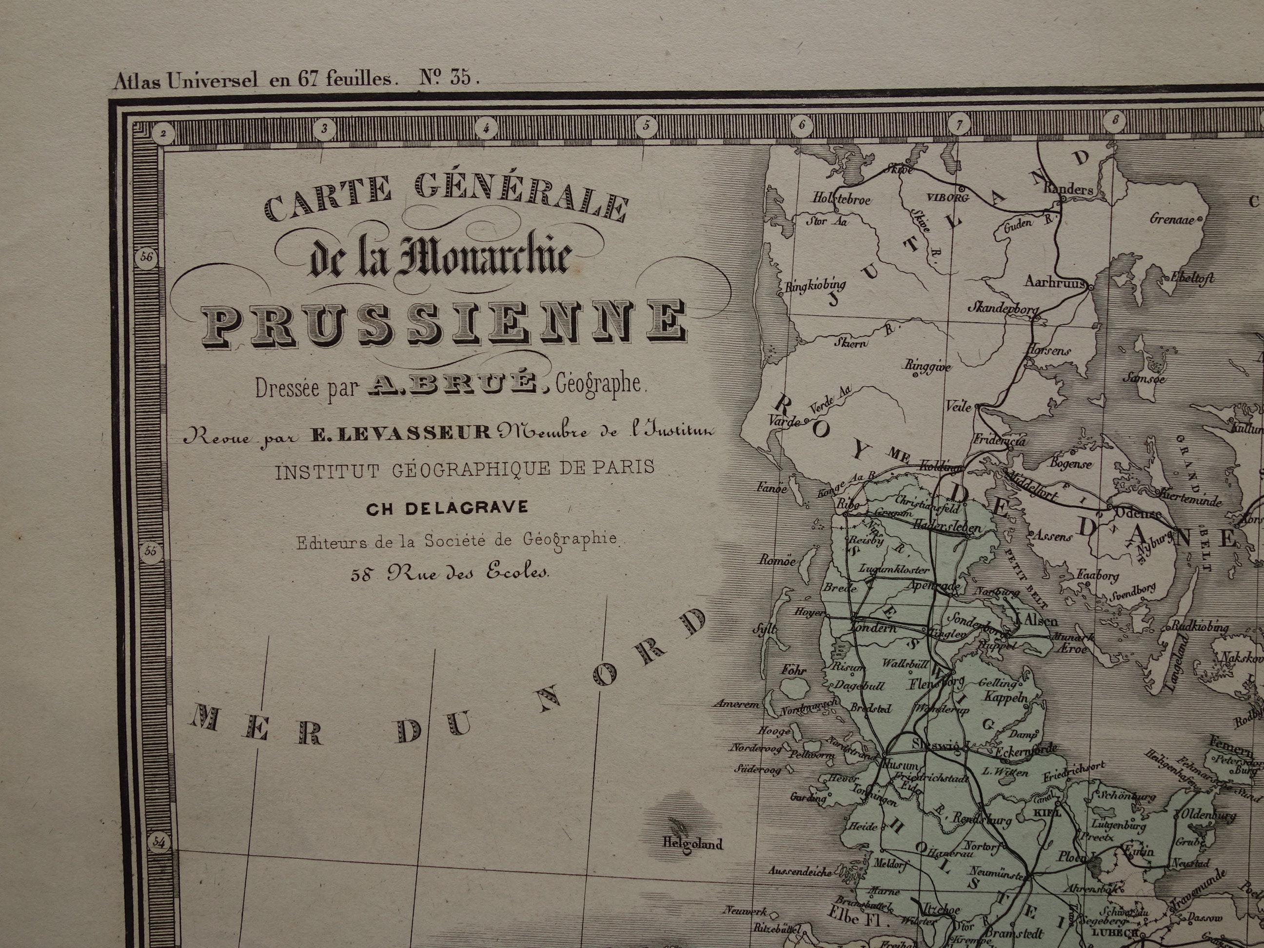 ドイツの古地図 プロイセン 1875年 オリジナルアンティーク手