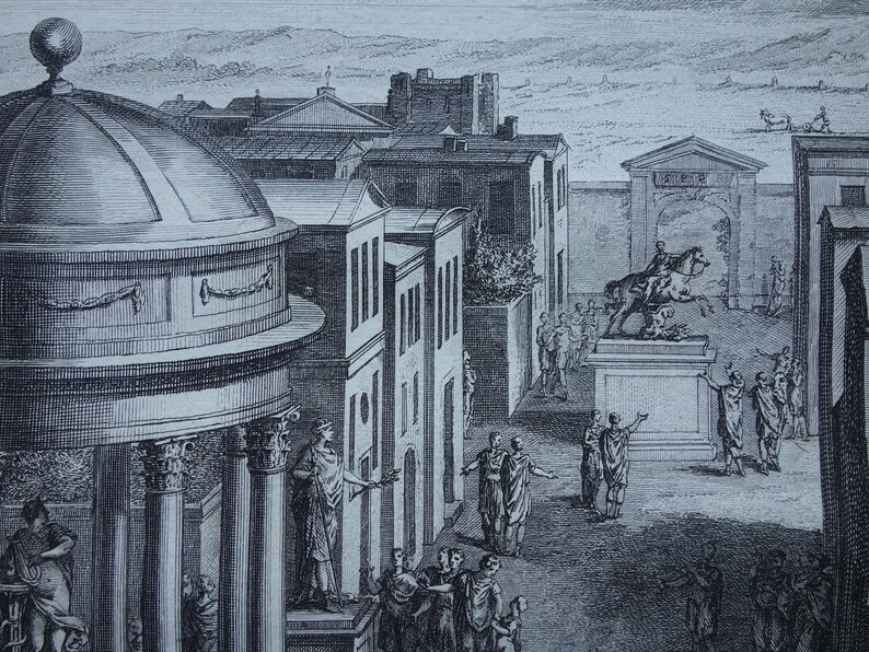 Monuments in Ancient Rome History of Rome Antique Print Original 200 ...