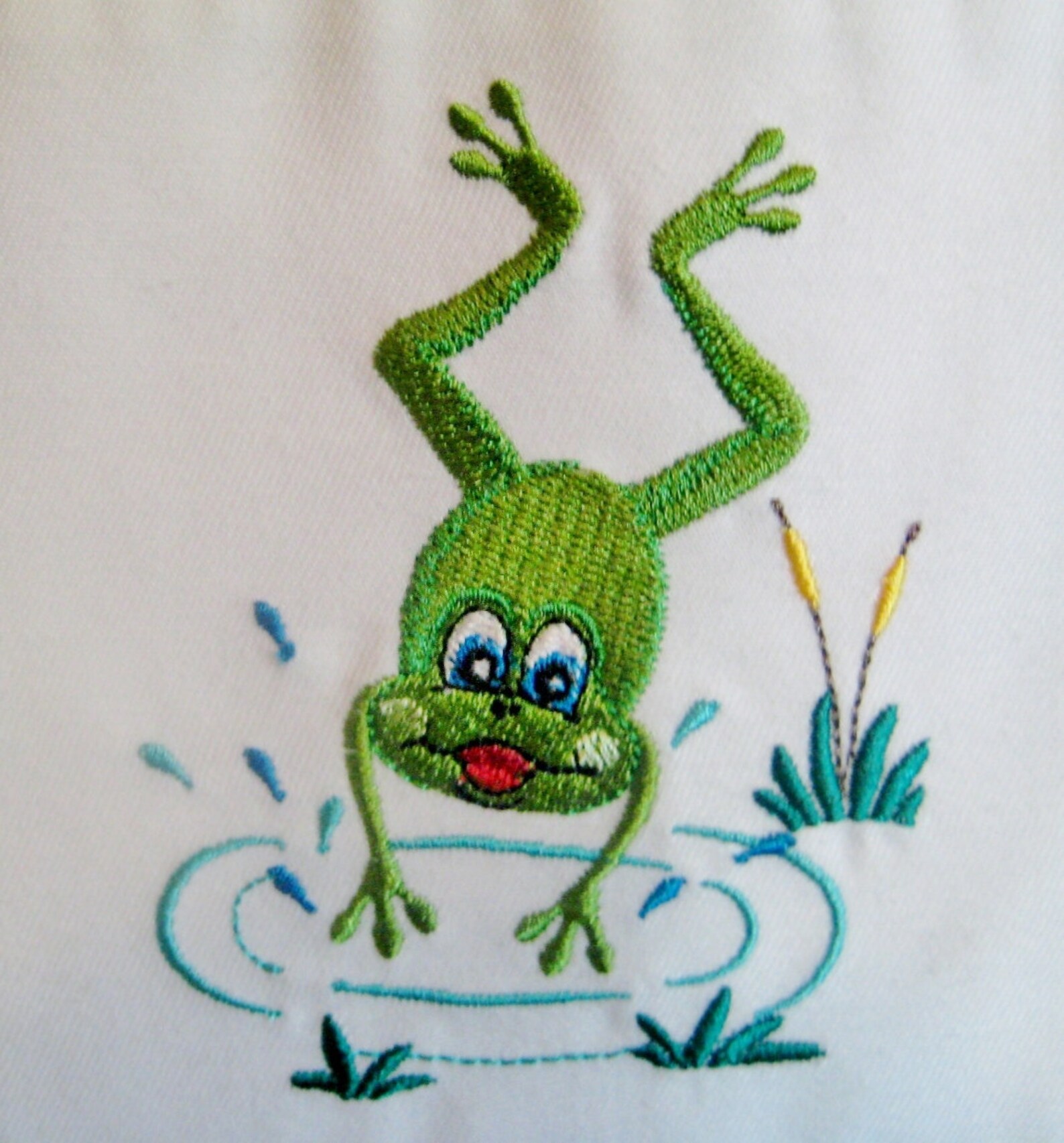 Flip Flopping Frogs Embroidered Baby Quilt MADE TO ORDER in Etsy
