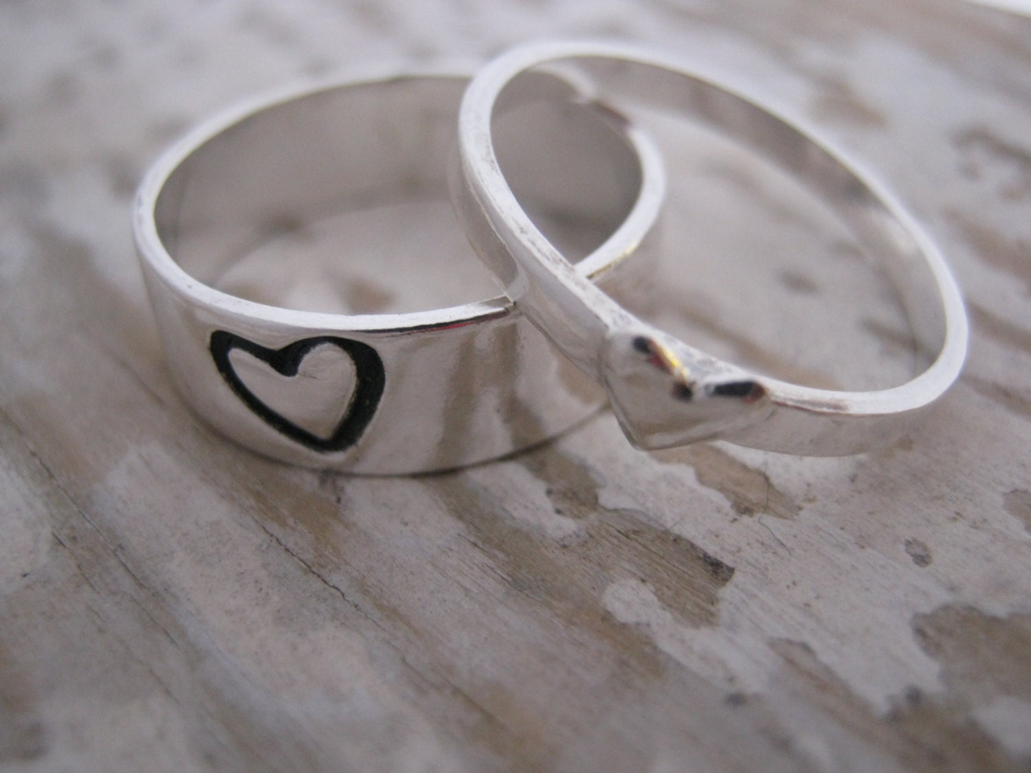 Sterling Silver Promise Rings Couple Ring Set Boyfriend Etsy