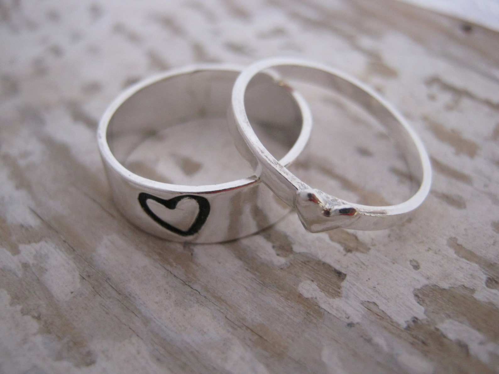 Sterling Silver Promise Rings Couple Ring Set Boyfriend Etsy