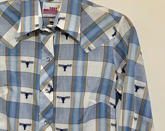 Vintage Pearl Snap Shirt, women’s approx. size XS, Small/rodeo/cowgirl/western