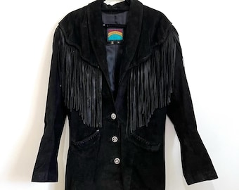 Vintage Pioneer Wear suede fringe jacket, women's size Large/rodeo/cowgirl/country/southwestern