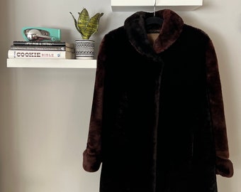Faux fur coat, women’s approx. Large/Penny Lane coat/Boho/Mob Wife