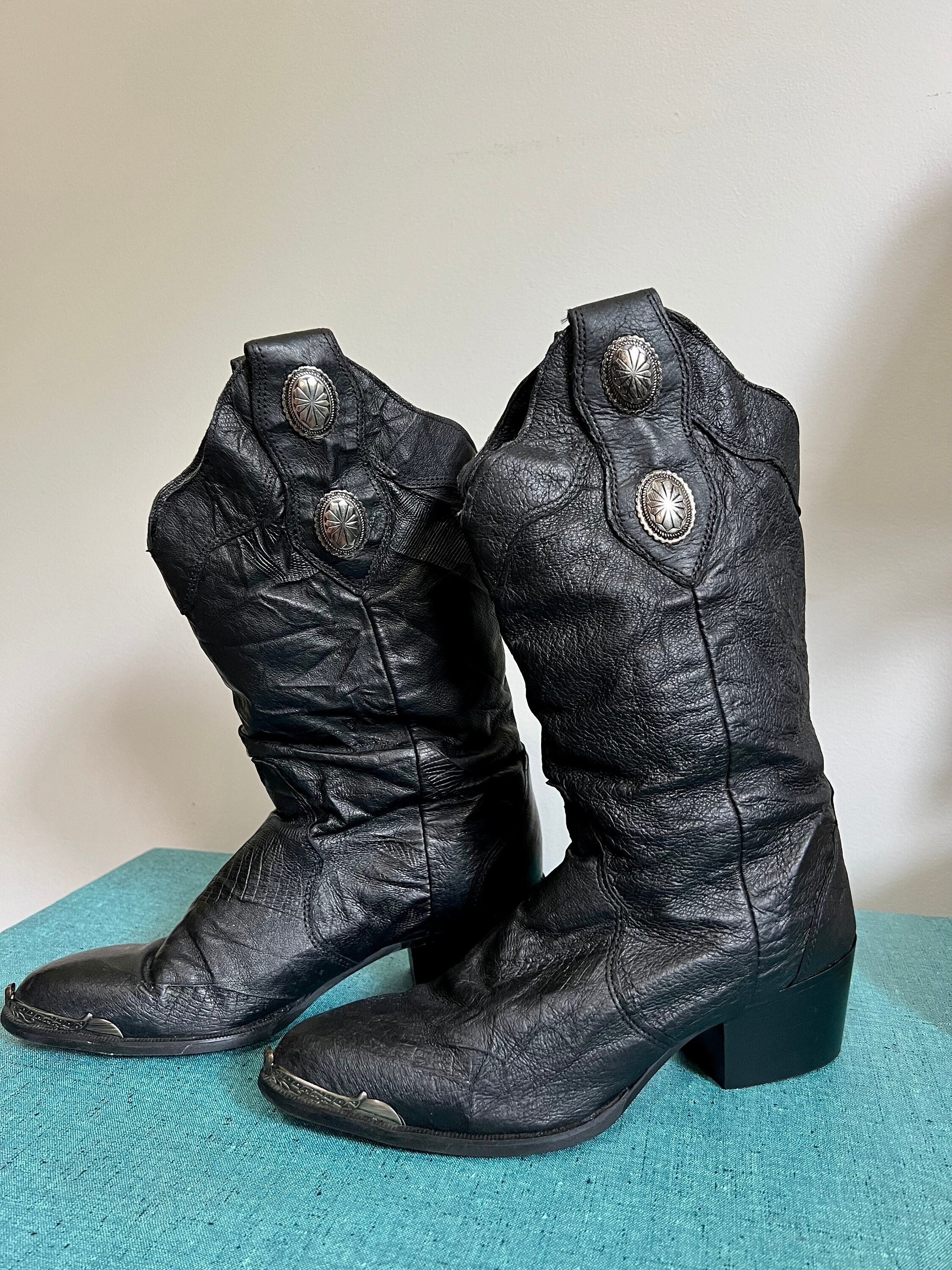 Vintage Studded Boots - Etsy