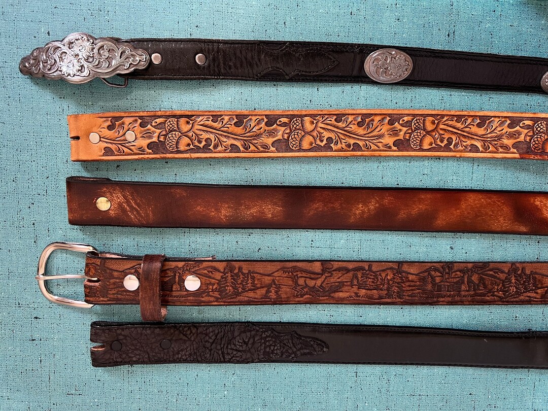 Vintage Western Belts in Various Sizes/tooled Leather Belts/cowboy