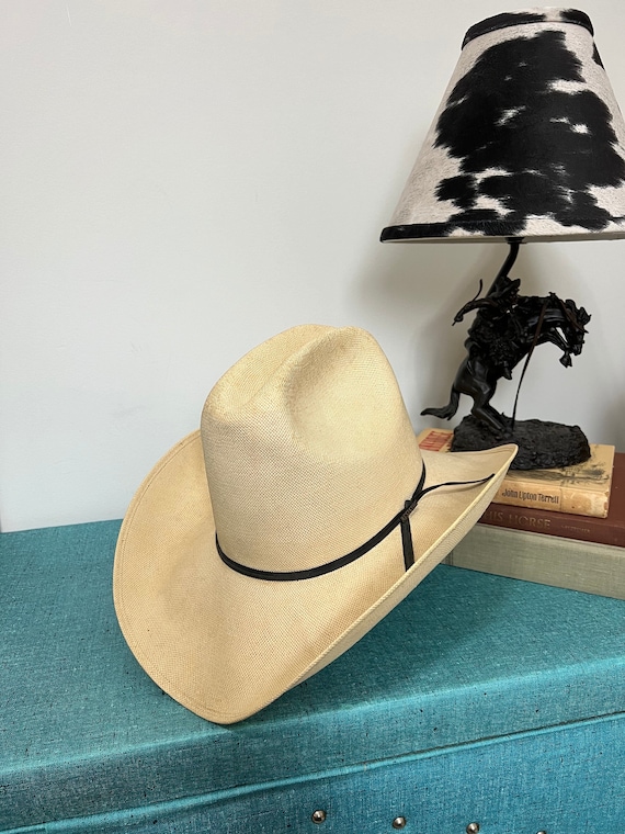 Vintage Resistol straw cowboy hat, size 7-1/4 /ro… - image 1