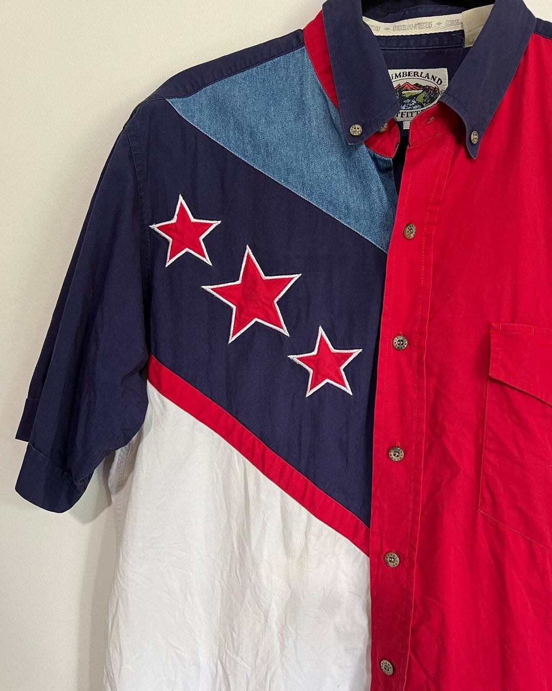 Vintage Patriotic Western Button Down Short Sleeve Shirt - Etsy