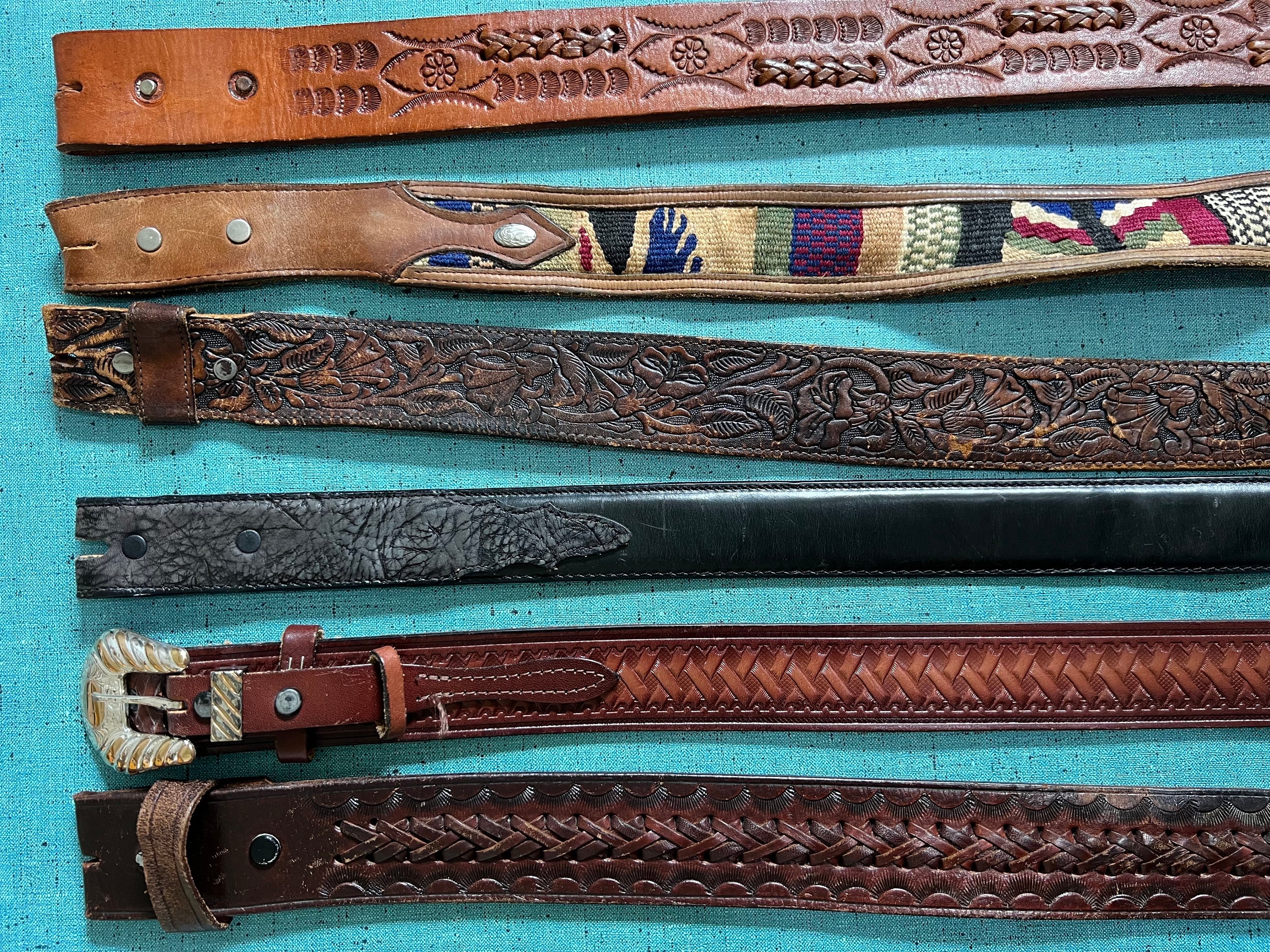 Tony Lama Vintage Braided Leather Western Belt Multicolor Pink 32 Tony Lama Adult Unisex Vintage Belts for sale | eBay main image 2