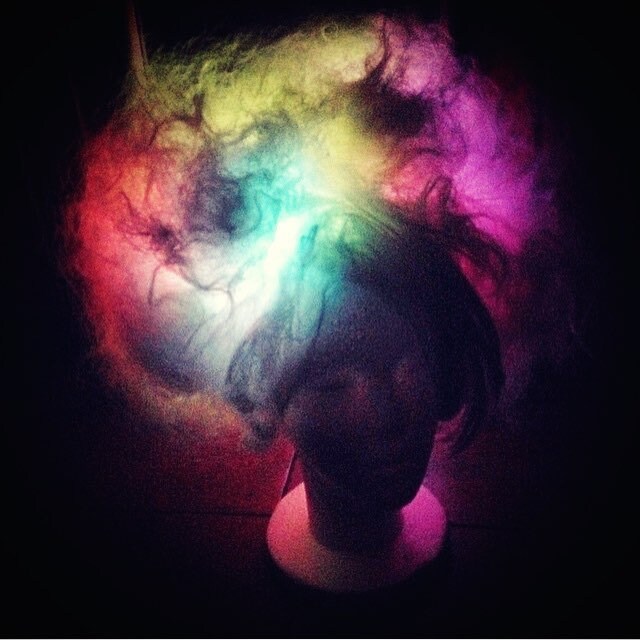 Rainbow Glow Multi Colour Battery Operated LED light Up Wig