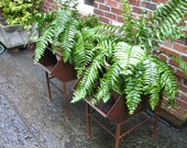 PAIR Industrial Table, End Table, Industrial Side Table, Plant Stand , Night Table, Vintage Metal Table, Small Metal Table