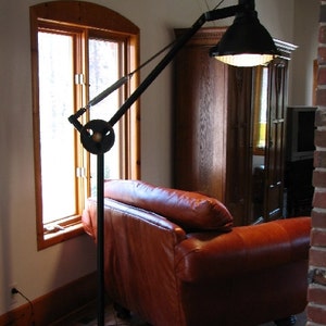 RESERVED for "GM" Vintage Industrial Floor Lamp Black with Explosion Proof Fixture