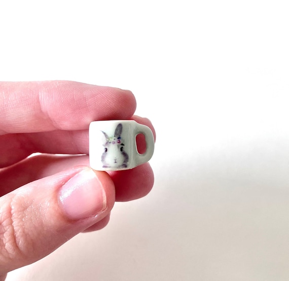 Tiny mug/ Bunny mug/ Bunny/ Miniature Easter mug/ Miniature bunny mug/ Tiny mug/ Tiny Easter mug