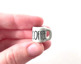 Tiny coffee mug/ Miniature mugs/ Miniature coffee mug/ Tiny mug/ Dollhouse mugs/ Miniatures/ Rae Dunn inspired mug