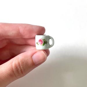 Tiny mug/ floral mug/ vintage rose / flower mug/ Miniature mugs/ Miniature coffee mug/ Tiny mug