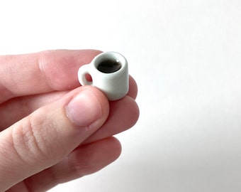 Tiny coffee mug with "coffee" inside/ Miniature mugs/ Miniature coffee mug/ Tiny mug/ Dollhouse mugs/ Miniatures/