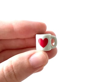 Tiny mug/Valentine’s Day mug/heart mug/ Miniature mugs/ Miniature coffee mug/ Tiny mug
