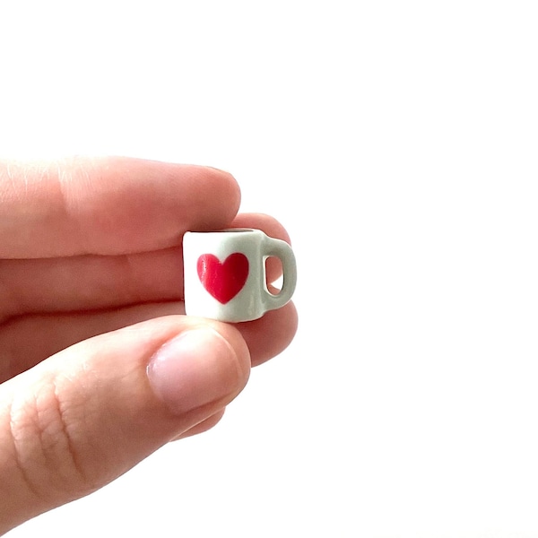 Tiny mug/Valentine’s Day mug/heart mug/ Miniature mugs/ Miniature coffee mug/ Tiny mug