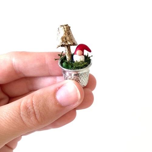 World's Tiniest Fairy Garden/Mini gnome/ Tiny gnome/ Miniature gnome/ Handmade gnome/ Tiny fairy garden/ Fairy garden/ miniatures