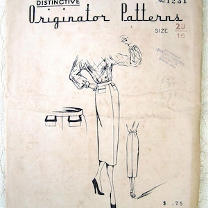 50s Straight Skirt Originator Sewing Pattern 1231..  Size 16 Waist 28