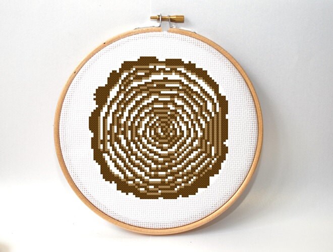 Cross Stitch Pattern Tree Rings Modern Cross Stitch Abstract