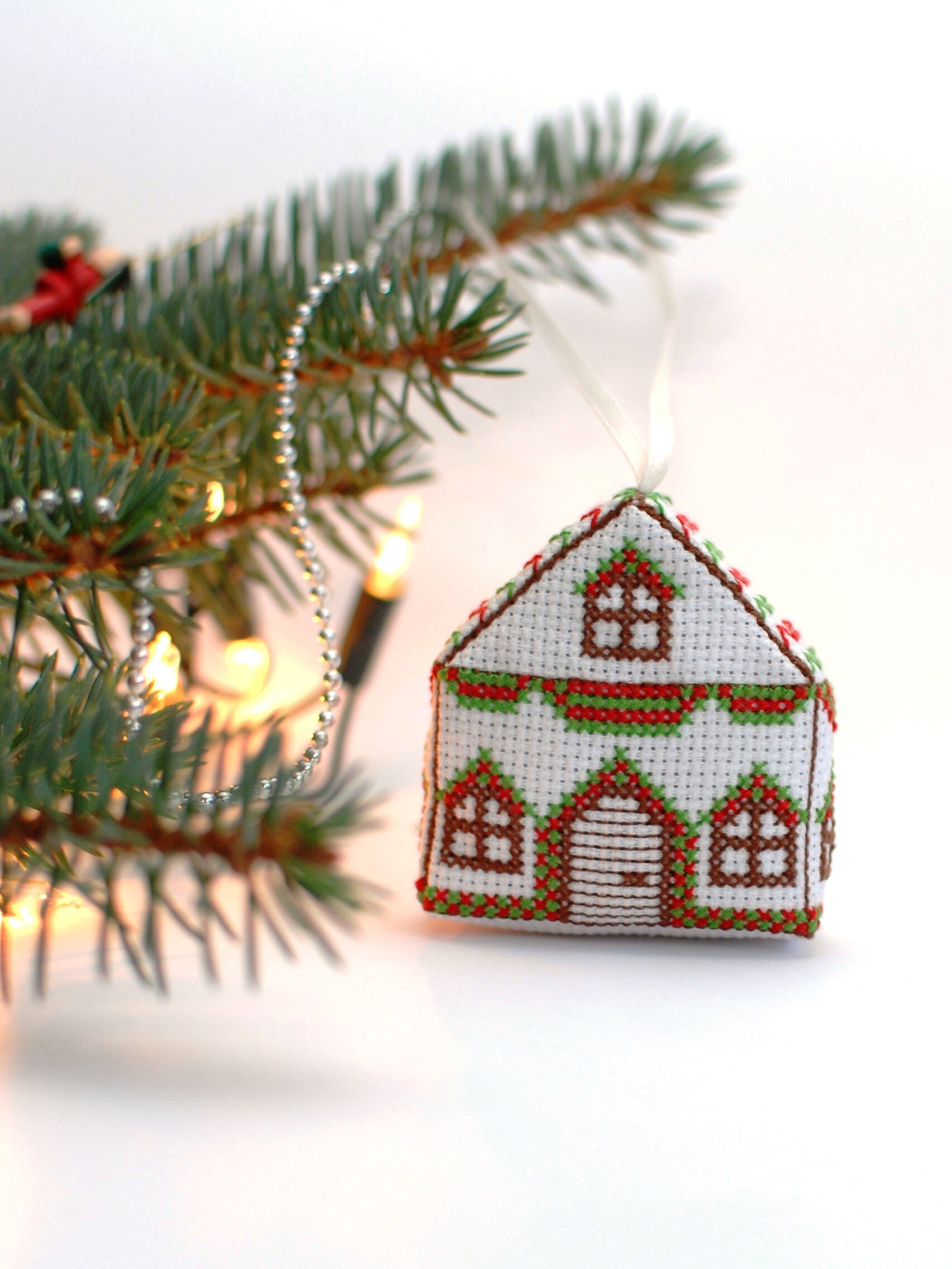 Cross Stitch Pattern Christmas House Ornament 3D Cross Etsy