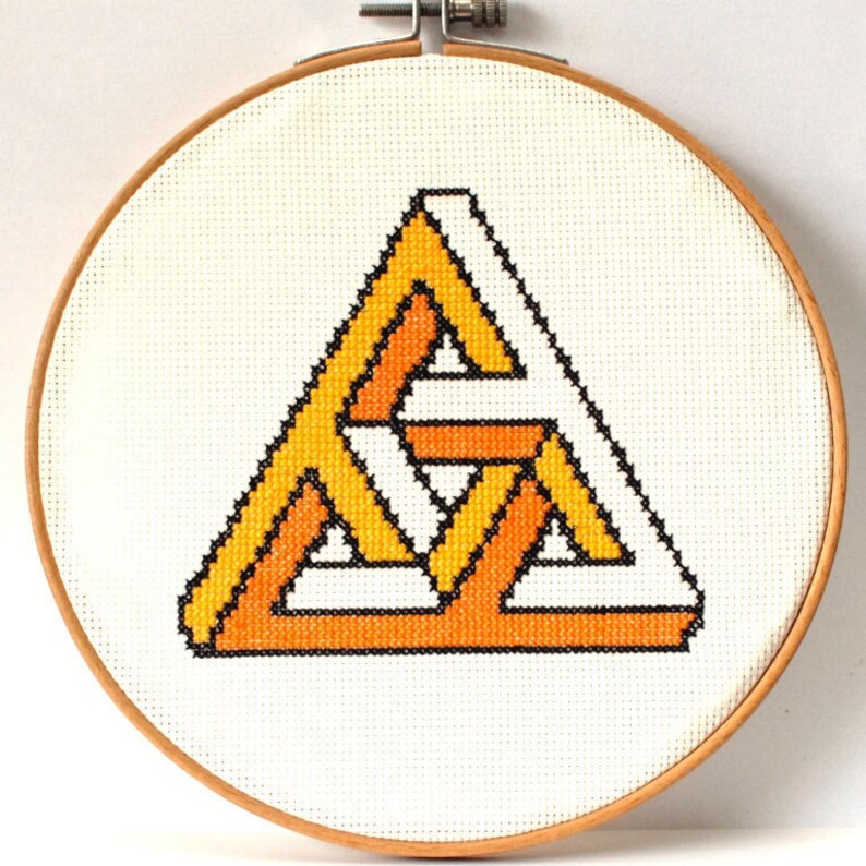 Geometrical Triangle Cross Stitch Pattern , Modern Embroidery Pattern ...