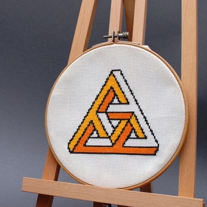 Geometrical triangle cross stitch pattern , modern embroidery pattern , instant download